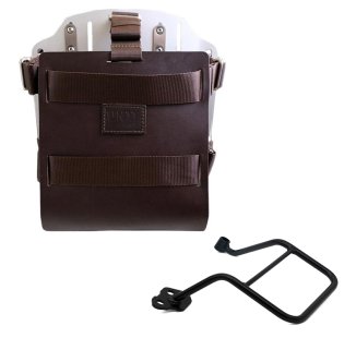 Aluminium-Taschenhalter mit verstellbarer Lederfront und Schnellkupplung + KTM 1290/1390 Super Adventure S-R Linker Rahmen