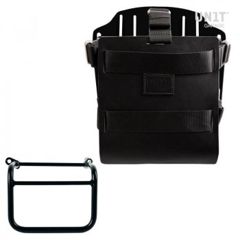 Aluminium-Taschenhalter mit verstellbarer Lederfront und Schnellkupplung + Rechter Hilfsrahmen Triumph Scrambler 1200 XC_XE (ab 2019)