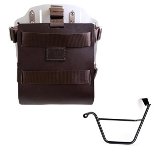 Aluminium-Taschenhalter mit verstellbarer Lederfront und Schnellkupplung + Triumph Street Scrambler 900 (ab 2026) Linker Rahmen