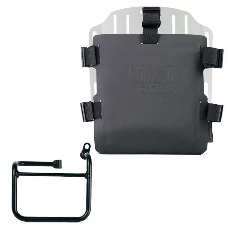 Aluminium-Taschenhalter mit verstellbarer Hypalon-Front und Schnellkupplung + BMW CE 02 Rechter Rahmen