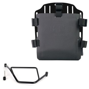 Aluminium-Taschenhalter mit verstellbarer Hypalon-Front und Schnellkupplung + BMW F450GS Rahmen rechts