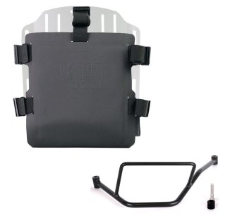Aluminium-Taschenhalter mit verstellbarer Hypalon-Front und Schnellkupplung + BMW F450GS Rahmen links