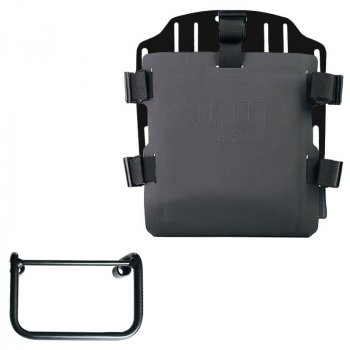 Aluminium-Taschenhalter mit verstellbarer Hypalon-Front und Schnellkupplung + BMW R12 Fahrgestell rechts