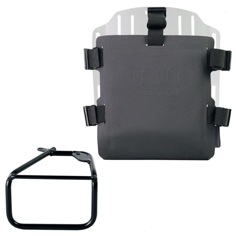 Aluminium-Taschenhalter mit verstellbarer Hypalon-Vorderseite und Schnellkupplung + BMW R12 NineT rechter Rahmen