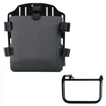 Aluminium-Taschenhalter mit verstellbarer Hypalon-Front und Schnellkupplung + BMW R12 Fahrgestell links