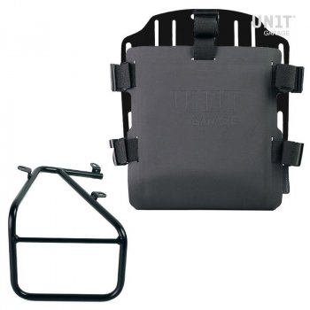 Aluminium-Taschenhalter mit verstellbarer Hypalon-Front und Schnellkupplung + Rechter Satteltaschenrahmen für Sportail R18 Kit