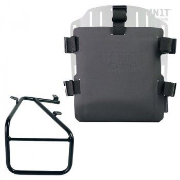 Aluminium-Taschenhalter mit verstellbarer Hypalon-Front und Schnellkupplung + Rechter Satteltaschenrahmen für Sportail R18 Kit