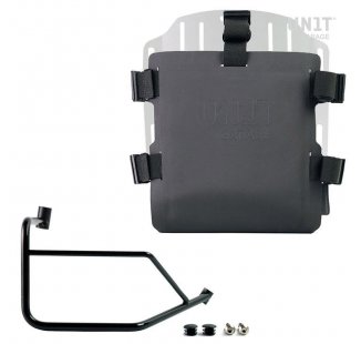 Aluminium-Taschenhalter mit verstellbarer Hypalon-Front und Schnellkupplung + Ducati DesertX rechter Rahmen