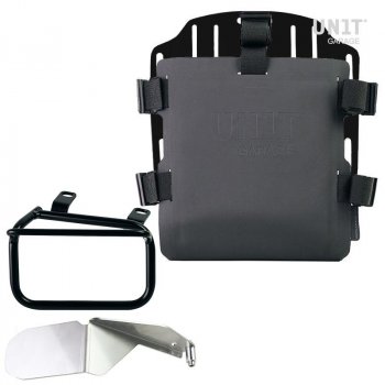 Aluminium-Taschenhalter mit verstellbarer Hypalon-Front und Schnellkupplung + Rechts Ducati Scrambler-Rahmen (ab 2023)