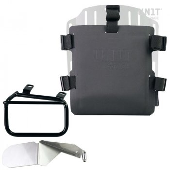 Aluminium-Taschenhalter mit verstellbarer Hypalon-Front und Schnellkupplung + Rechts Ducati Scrambler-Rahmen (ab 2023)