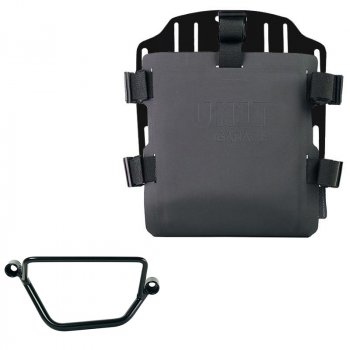Aluminium-Taschenhalter mit verstellbarer Hypalon-Front und Schnellkupplung + Honda GB350S Rahmen Rechts
