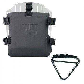 Aluminium-Taschenhalter mit verstellbarer Hypalon-Front und Schnellkupplung + Husqvarna 125-250-401 (ab 2024) Chassis links 