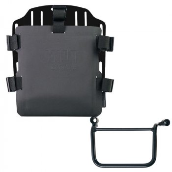 Aluminium-Taschenhalter mit verstellbarer Hypalon-Vorderseite und Schnellkupplung + Royal Enfield Guerrilla 450 linker Rahmen