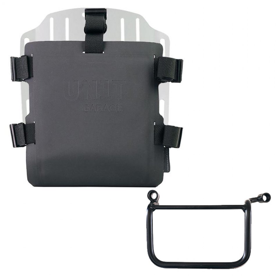 Aluminium-Taschenhalter mit verstellbarer Hypalon-Front und Schnellkupplung + Royal Enfield Himalayan 450 (ab 2024), Rahmen links