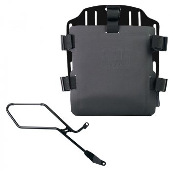 Aluminium-Taschenhalter mit verstellbarer Hypalon-Front und Schnellkupplung + Triumph Bonneville Bobber rechter Rahmen