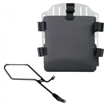 Aluminium-Taschenhalter mit verstellbarer Hypalon-Front und Schnellkupplung + Triumph Bonneville Bobber rechter Rahmen