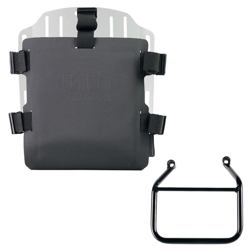 Aluminium-Taschenhalter mit verstellbarer Hypalon-Front und Schnellkupplung + Triumph Speed 400 & Scrambler 400 X Rahmen links