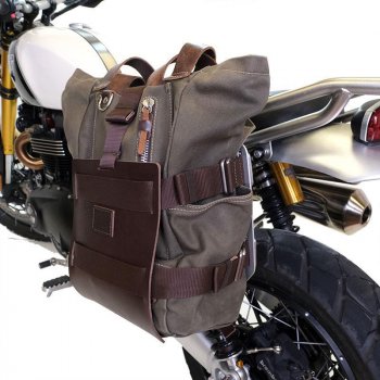 Aluminium-Taschenhalter mit verstellbarer Lederfront, Schnellkupplung und Rahmen