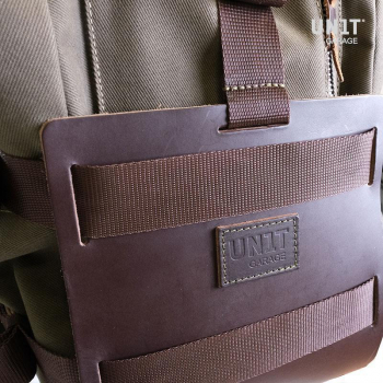 Aluminium-Taschenhalter mit verstellbarer Lederfront, Schnellkupplung und Rahmen