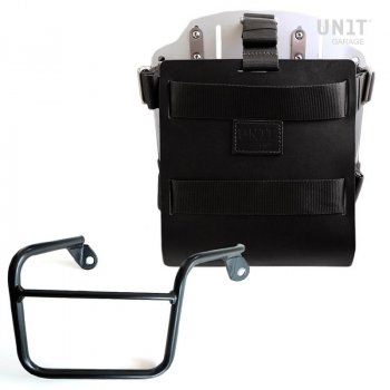 Aluminium-Taschenhalter mit verstellbarer Lederfront, Schnellkupplung und Rahmen