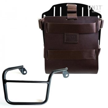 Aluminium-Taschenhalter mit verstellbarer Lederfront, Schnellkupplung und Rahmen