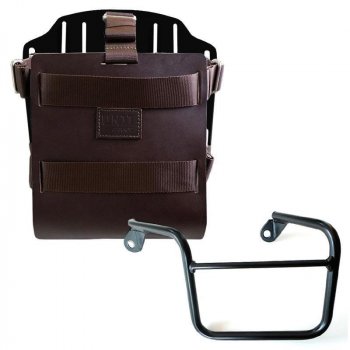 Aluminium-Taschenhalter mit verstellbarer Lederfront, Schnellkupplung und Rahmen