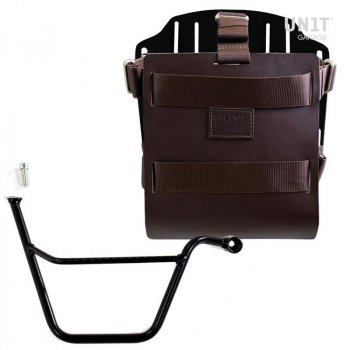 Taschenhalter aus Aluminium mit verstellbarer Lederfront, Schnellkupplung und Rahmen (2001-2016)