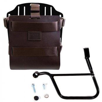 Aluminium-Taschenhalter mit verstellbarer Lederfront, Schnellkupplung und Rahmen