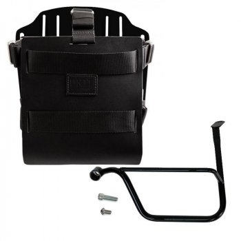Taschenhalter aus Aluminium mit verstellbarer Lederfront, Schnellkupplung und Rahmen (ab 2019)
