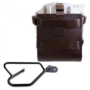 Aluminium-Taschenhalter mit verstellbarer Lederfront, Schnellkupplung und Rahmen