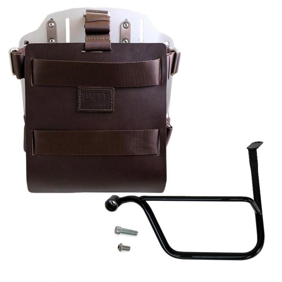 Aluminium-Taschenhalter mit verstellbarer Lederfront, Schnellkupplung und Rahmen