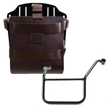 Aluminium-Taschenhalter mit verstellbarer Lederfront, Schnellkupplung und Rahmen