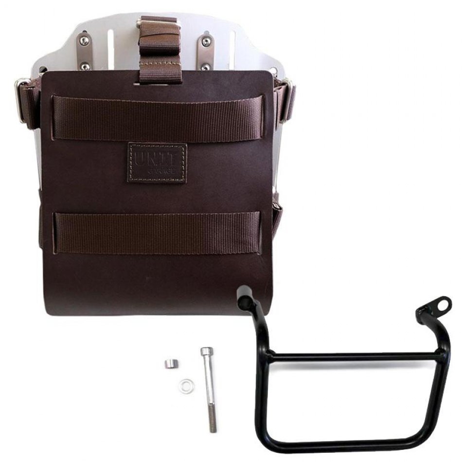 Aluminium-Taschenhalter mit verstellbarer Lederfront, Schnellkupplung und Rahmen