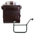 Aluminium-Taschenhalter mit verstellbarer Lederfront, Schnellkupplung + Yamaha-Rahmen links