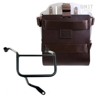 Aluminium-Taschenhalter mit verstellbarer Lederfront, Schnellkupplung und Rahmen