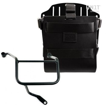 Aluminium-Taschenhalter mit verstellbarer Lederfront, Schnellkupplung und Rahmen