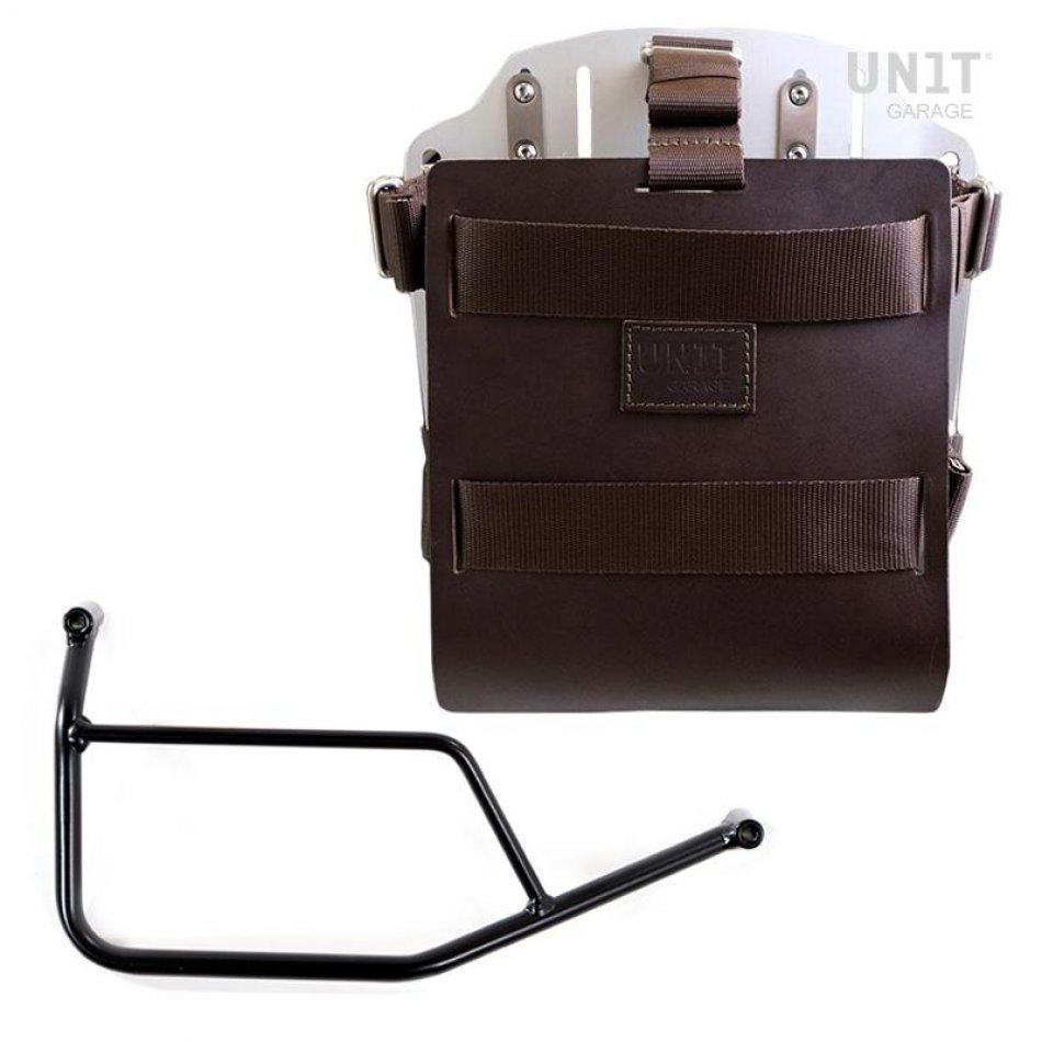 Aluminium-Taschenhalter mit verstellbarer Lederfront, Schnellkupplung und Rahmen