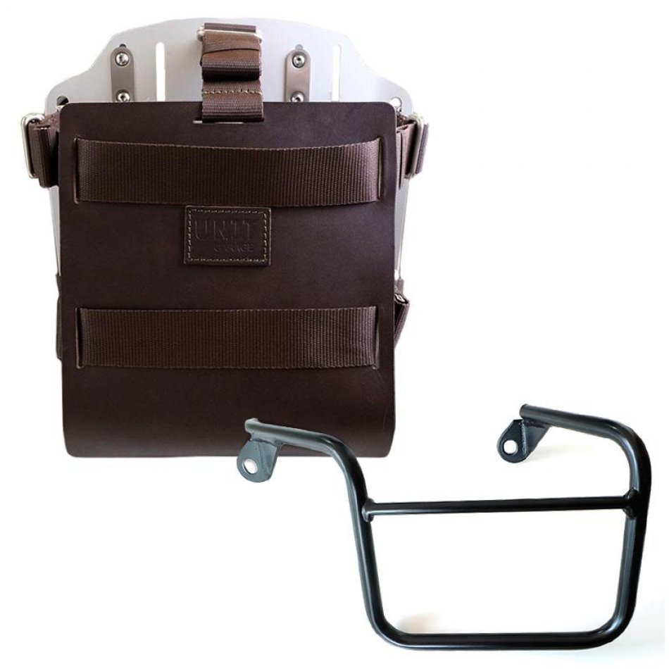 Aluminium-Taschenhalter mit verstellbarer Lederfront, Schnellkupplung und Rahmen