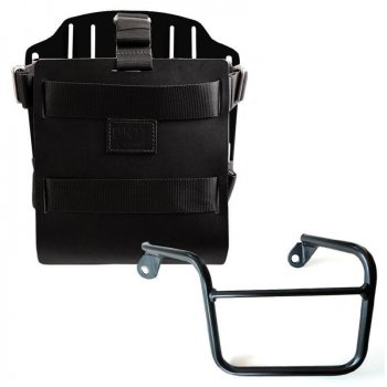 Aluminium-Taschenhalter mit verstellbarer Lederfront, Schnellkupplung und Rahmen