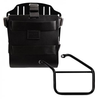 Taschenhalter aus Aluminium mit verstellbarer Lederfront, Schnellkupplung und Rahmen