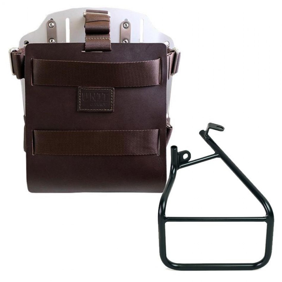 Alu-Taschenhalter mit verstellbarer Lederfront, Schnellkupplung und Sportster S 1250 Rahmen