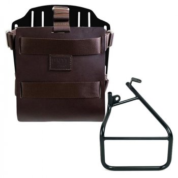 Alu-Taschenhalter mit verstellbarer Lederfront, Schnellkupplung und Sportster S 1250 Rahmen