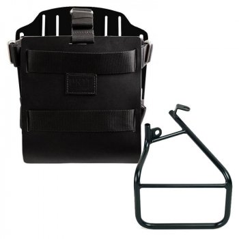 Alu-Taschenhalter mit verstellbarer Lederfront, Schnellkupplung und Sportster S 1250 Rahmen