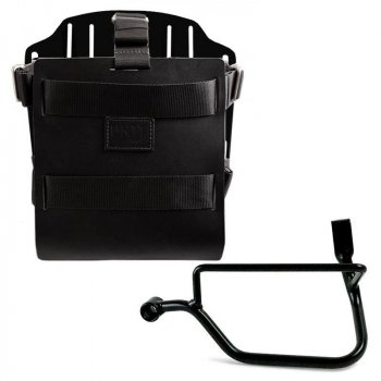 Taschenhalter aus Aluminium mit verstellbarer Lederfront, Schnellkupplung und Street Twin 900 Rahmen (ab 2016)