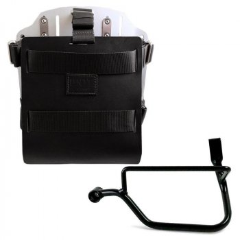 Taschenhalter aus Aluminium mit verstellbarer Lederfront, Schnellkupplung und Street Twin 900 Rahmen (ab 2016)