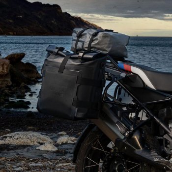 Aluminium-Taschenhalter mit verstellbarer Vorderseite in Hypalon und schneller Kupplung + Rahmen