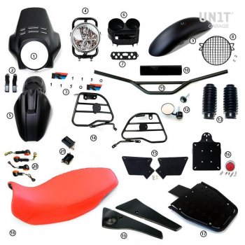 R1150R PRO Kit mit Tankseitenverkleidungen im Rohr (Matt Black)