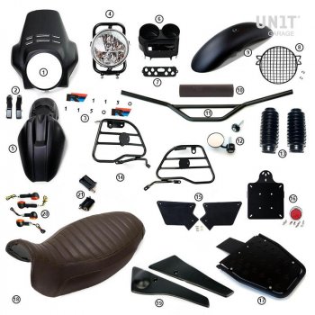 R1150R PRO Kit mit Tankseitenverkleidungen im Rohr (Matt Black)