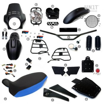 R1150R PRO Kit mit Tankseitenverkleidungen im Rohr (Matt Black)