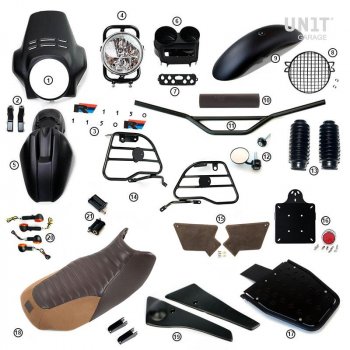 R1150R PRO Kit mit Tankseitenverkleidungen im Rohr (Matt Black)